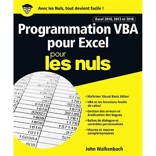 Programmation VBA pour Excel 2010, 2013 et 2016 pour les nuls · Occasion