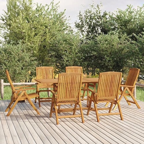 Salle à dîner de jardin 7 pcs,Table et chaise à manger Bois de teck solide -MN61123