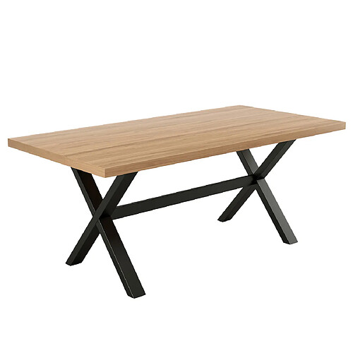 Lisa Design Woody - table à manger - chêne et hêtre massif - 180 cm