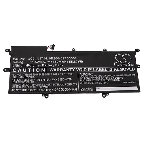 vhbw Batterie compatible avec Asus ZenBook Flip 14 UX461UN-E1046T, UX461UN-E1044T, UX461UN-E1051T ordinateur portable (4850mAh, 11,52V, Li-polymère)