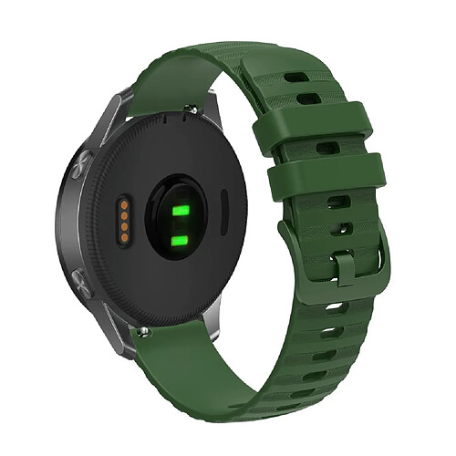 Bracelet en silicone points en forme de vague 18mm, réglable pour votre Garmin Venu 2S/Vivomove 3S/Vivoactive 4S - vert armé