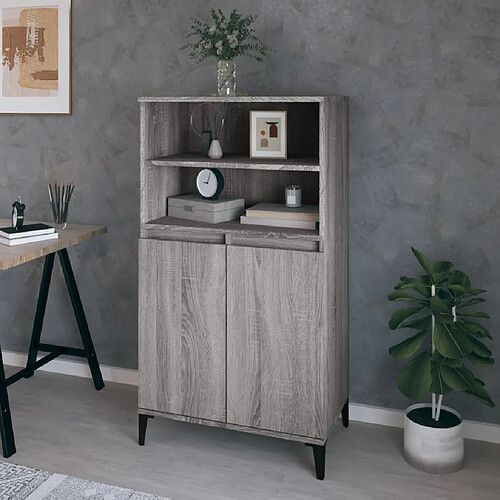 vidaXL Buffet haut Sonoma gris 60x36x110 cm Bois d'ingénierie