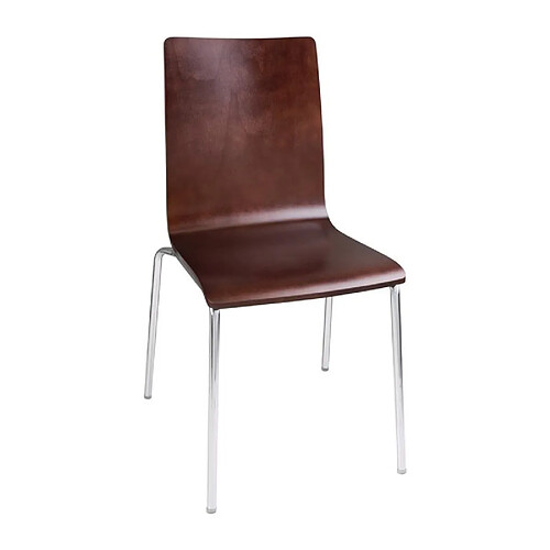 Chaise Dossier Carré Marron Foncé - Lot de 4 - Bolero