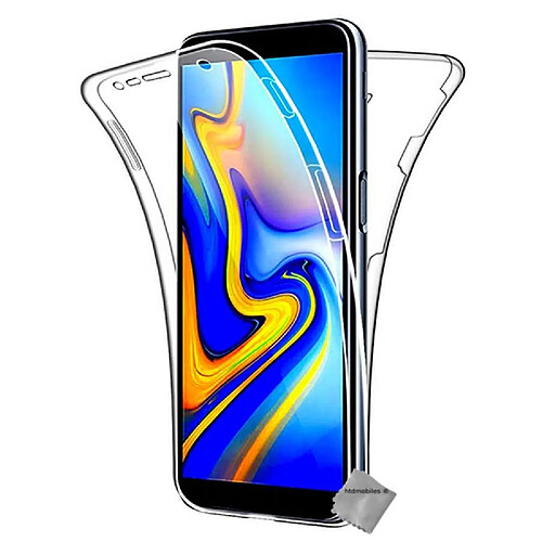 Htdmobiles Coque silicone gel fine 360 integrale pour Samsung Galaxy J6+ Plus (2018) + film ecran - TRANSPARENT