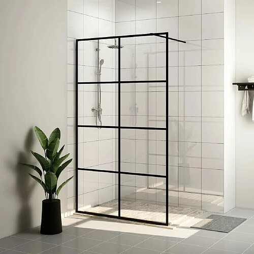 Maison Chic Paroi de douche | Écran de douche | Cloison de douche avec verre ESG transparent 90x195 cm Noir -GKD37848