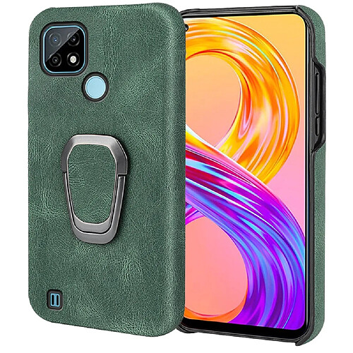 Coque en TPU + PU avec béquille, vert pour votre Realme C21