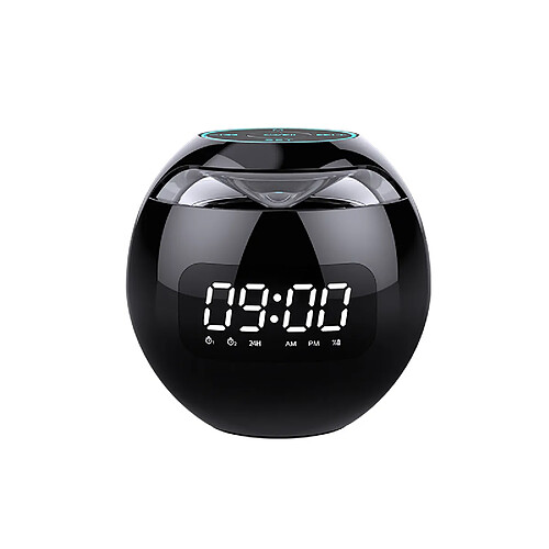 Universal Alarme cool haut-parleur alarme bluetooth mini-subwoofer carte radio petit haut-parleur téléphone horloge audio louange haut parleur portable (noir)