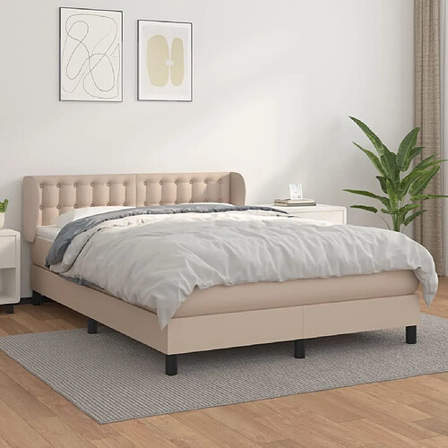 Maison Chic Lit Adulte - Lit simple Lit à sommier tapissier avec matelas moelleux - Meuble de Chambre - Cappuccino 140x200 cm -MN43023