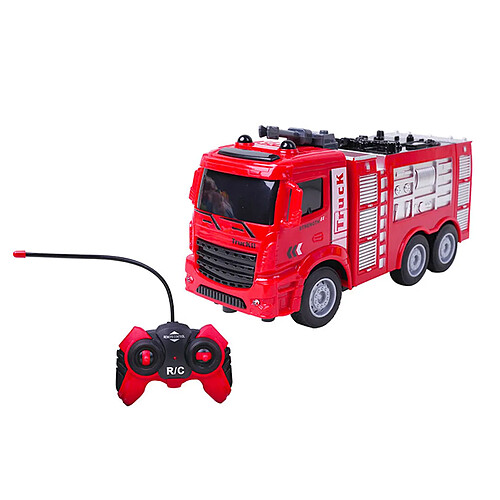 TechKidz Camion de Pompier Télécommandé avec Effets Lumineux Rouge / Noir