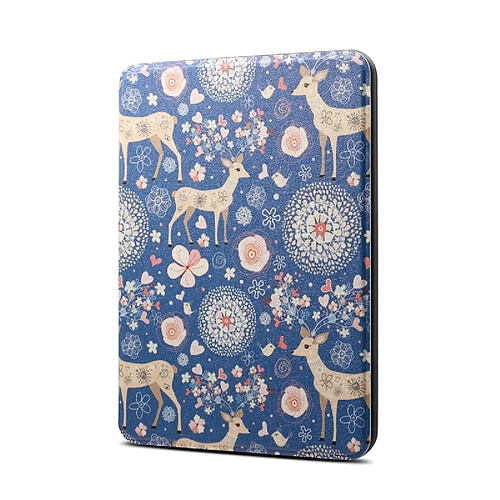 Wewoo Housse Coque Etui de protection en cuir bleu avec motif renne horizontal pour PU / TPU pour Amazon Kindle Paperwhite 4 (2018), fonction veille et réveil