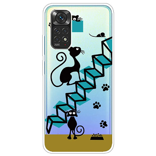 Coque en TPU antichoc deux chats pour votre Xiaomi Redmi Note 11 Pro 5G (Qualcomm)/Redmi Note 11 Pro 4G (MediaTek)