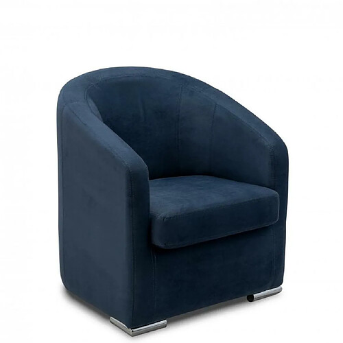 Inside 75 Fauteuil fixe FOLIO velours bleu