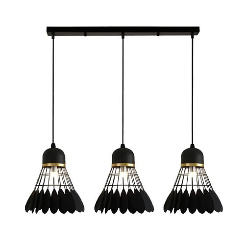 Stoex Lustre Suspensions Industrielle 3 Luminaire E27 Lampes pour Salon Cuisine Restaurant, E27 Noir