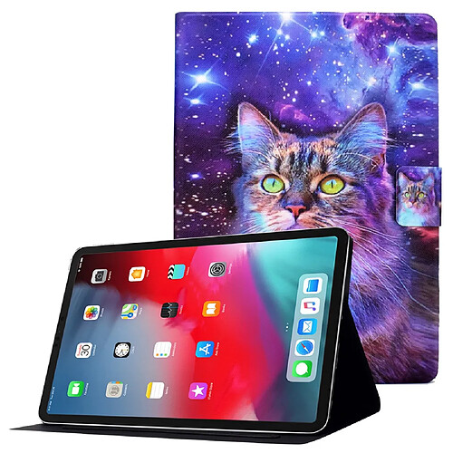 Etui en PU avec support et porte-carte chat pour votre iPad Pro 11-pouces (2018)/(2020)/(2021)/Air (2020)