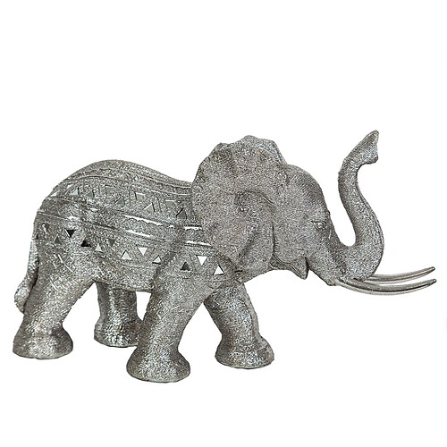 Figurine Décorative Romimex Argenté Eléphant 48 x 28 x 17 cm