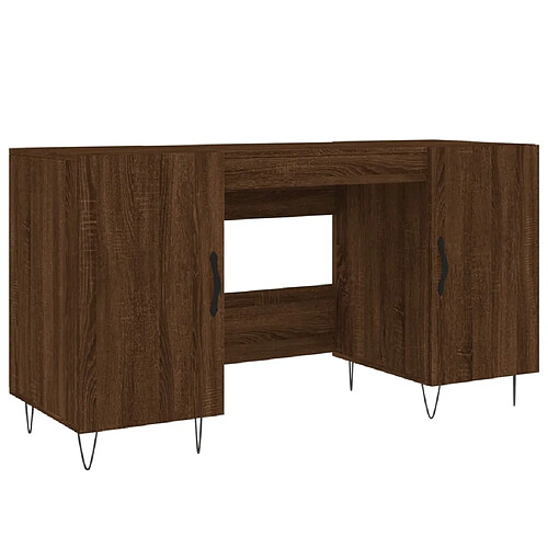 Maison Chic Bureau,Table de travail,bureau de travail pour chambre chêne marron 140x50x75 cm bois d'ingénierie -GKD61536