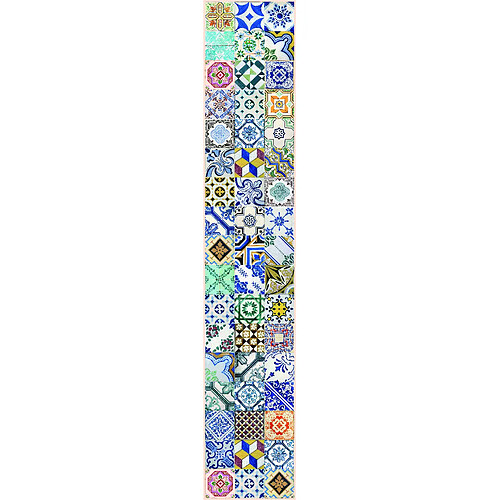 Alter Tapis de cuisine, 100% Made in Italy, Tapis antitache avec impression numérique, Tapis antidérapant et lavable, Modèle Maiolica - Allycia, cm 280x52