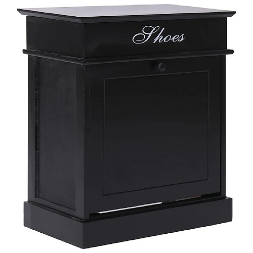 vidaXL Armoire à chaussures Noir 50 x 28 x 58 cm Bois de Paulownia