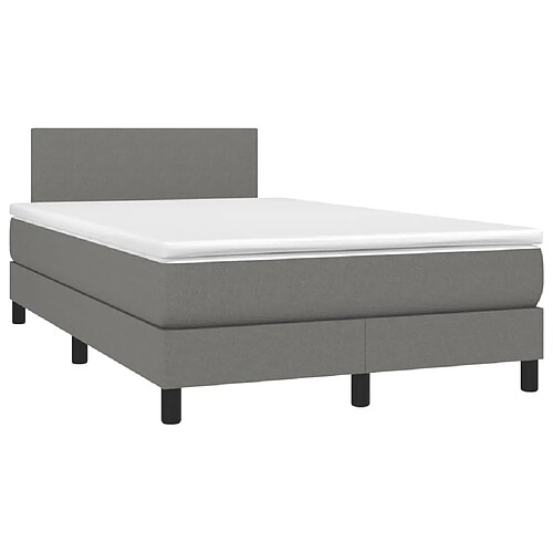 Maison Chic Lit adulte- Lit + matelas,Sommier à lattes de lit avec matelas gris foncé 120x190cm tissu -GKD13123