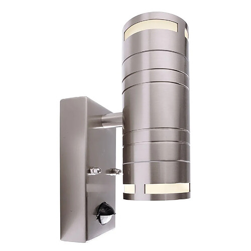 Steel applique murale extérieure LED GU10 double émission lumières détecteur de mouvement entrée façades bâtiment IP44 230V DOUBLE