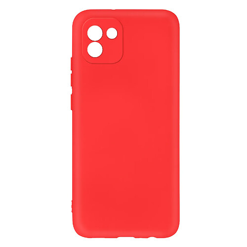 Avizar Coque Samsung Galaxy A03 Silicone Semi-rigide Finition Soft-touch Fine rouge