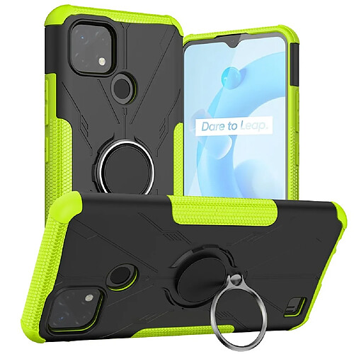 Coque en TPU anti-chocs avec béquille pour votre Realme C20/C21 4G - vert