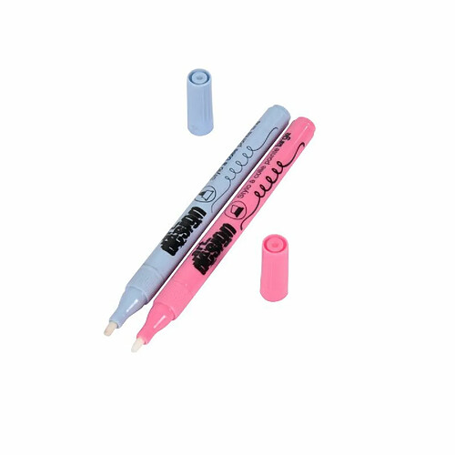 Paris Prix Lot de 2 Stylos à Colle Pointe Large 21cm Rose & Bleu