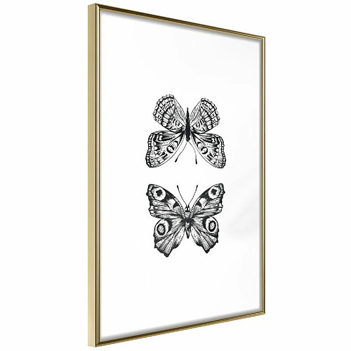 Paris Prix Affiche Murale Encadrée Butterfly Collection I 40 x 60 cm Or