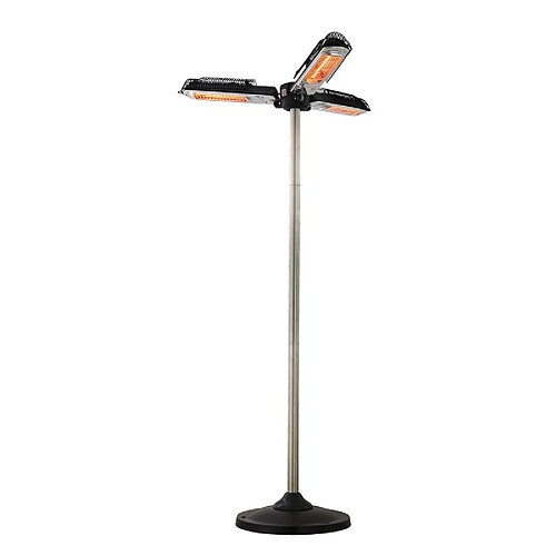 Parasol chauffant d'extérieur électrique Bari 3 Têtes - FAVEX - 2000 W - Adaptable sur mât de 25 à 60 mm (mât non fourni)