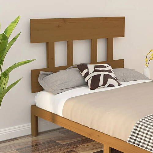 Maison Chic Tête de lit scandinave,Meuble de chambre Marron miel 93,5x3x81 cm Bois massif de pin -MN86215