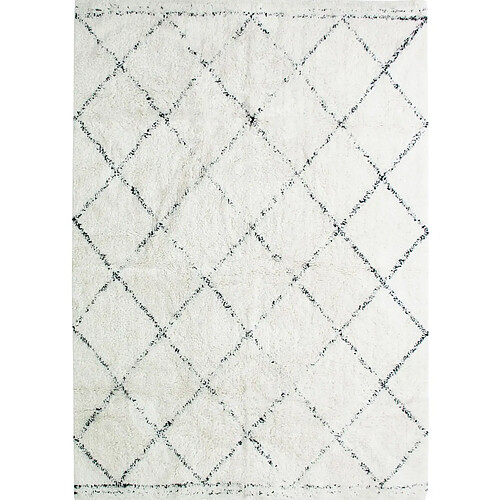 Thedecofactory BERBERE LOSANGE - Tapis berbère en coton motifs losanges écru naturel 120x170