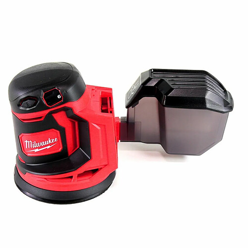 Milwaukee M18 BOS125-502B Ponceuse excentrique sans fil 18 V, 125 mm + 2x Batteries 5,0 Ah + Chargeur + Sac de transport