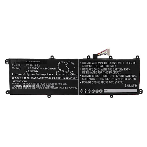 vhbw Batterie compatible avec Asus ZenBook UX530UQ-FY046T, UX530UQ-FY047T, UX530UQ-FY049R ordinateur portable (4200mAh, 11,55V, Li-polymère)