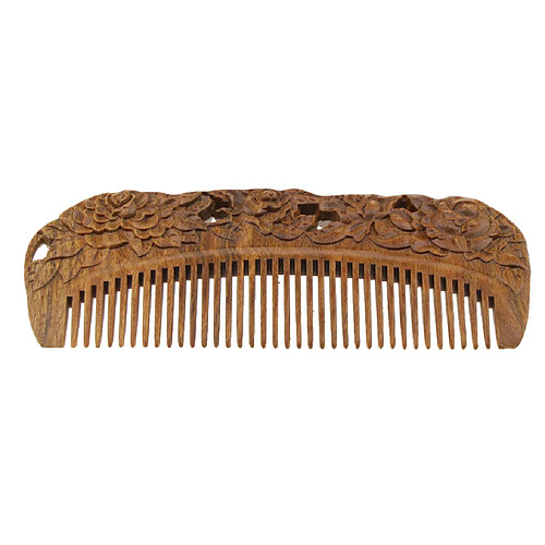 Peigne à Cheveux en Bois de Santal, Peigne de Massage Anti-statique Démêlant Peigne Bois Poignée 5,98 x 2,17 x 0,39 pouces