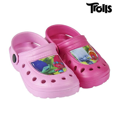 Totalcadeau Sabot de Plage en caoutchouc pour enfant Trolls - Chaussure Couleur - Fuchsia, Taille des chaussures - 29 pas cher