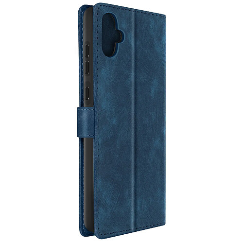 Avizar Etui pour Samsung Galaxy A05 Simili Cuir Effet Brossé Dragonne Bleu nuit