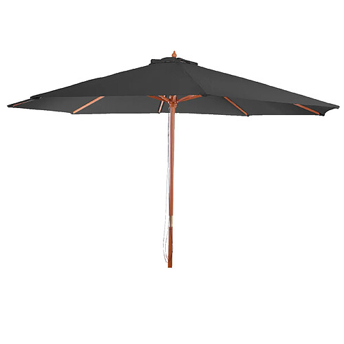 Decoshop26 Parasol de jardin Ø 3,5m octogonal polyester/bois 7kg anthracite 04_0003821