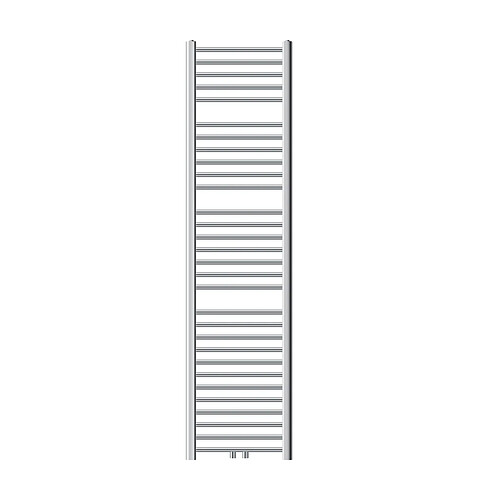 ECD Germany Radiateur Sèche-Serviettes Sahara - 400 x 1800 mm - Chrome - Connexion Central - sans Kit de Raccordement - Forme Courbé - avec Kit de Montage Mural - Sèche Serviette pour Salle de Bain