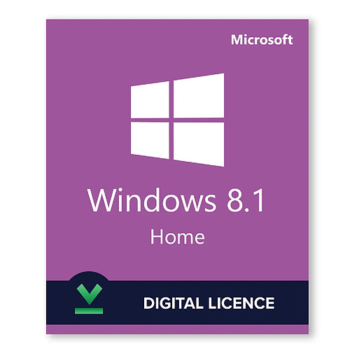 Microsoft Licence Windows 8.1 Famille 32/64 bits - Logiciel en téléchargement - Version complète multilingue