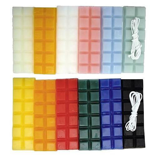 Graines Creatives Cire à bougie 12 couleurs 480 g + 2 mèches - Eté