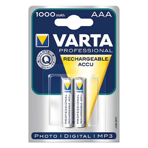 VARTA Lot de 2 piles rechargeables ACCU AAA 1000mAh