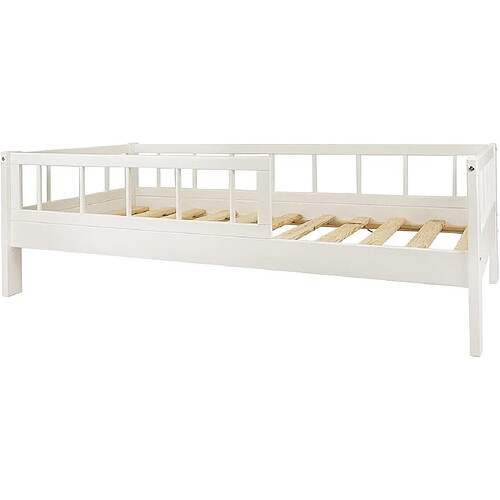 Velinda Lit enfant scandinave 160x80 blanc avec les barrières