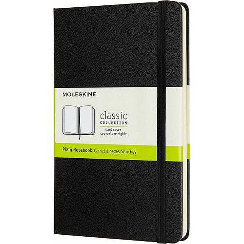 Moleskine Carnet blanc médium rigide noir