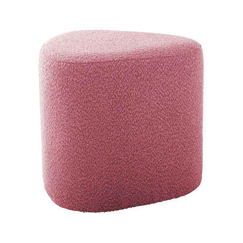 LEITMOTIV Pouf en tissu bouclette Ada Organic rose pâle.