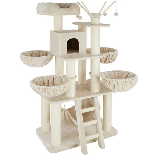 Helloshop26 Arbre à chat 195 cm beige/blanc 3708082