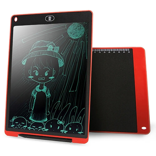 Wewoo Tablette graphique rouge Portable 12 pouces LCD Écriture Dessin Graffiti Électronique Pad Message Conseil Papier Brouillon avec Stylo, CE / FCC / RoHS Certifié