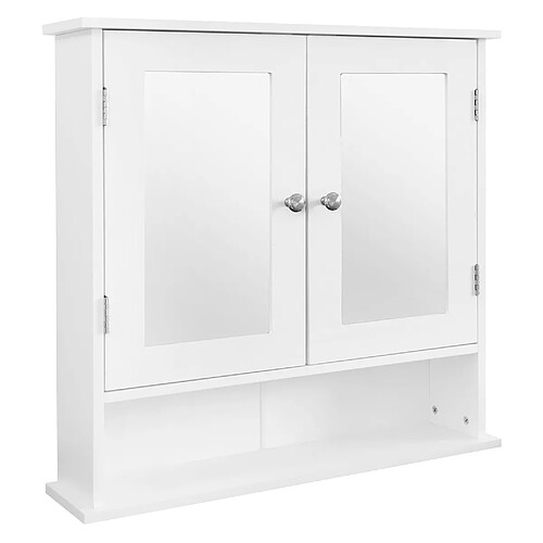 ML DESIGN MODERN LIVING Meuble à miroir armoire murale pour salle de bain compartiment ouvert 56x58x13cm