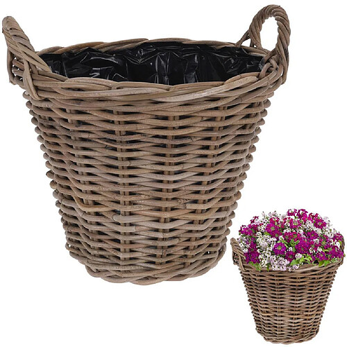 Pot de fleurs panier en osier rotin panier avec supports pour plantes fleurs 40x36 cm