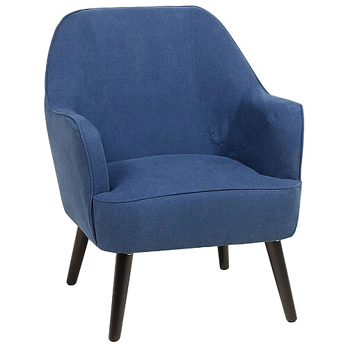 Beliani Fauteuil LOKEN Tissu Bleu marine