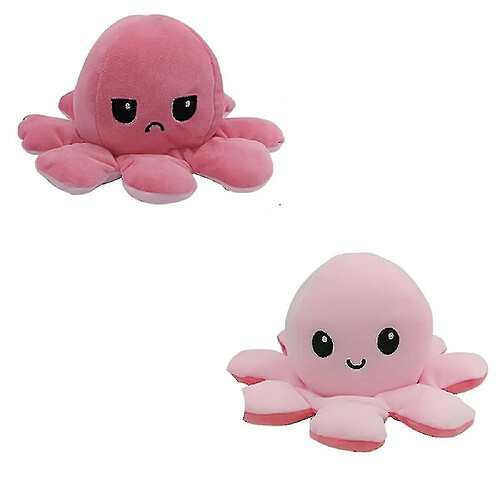 Universal Flip peluche belle poupée en peluche, simulation douce réversible ToyDarkPink / Lightpink